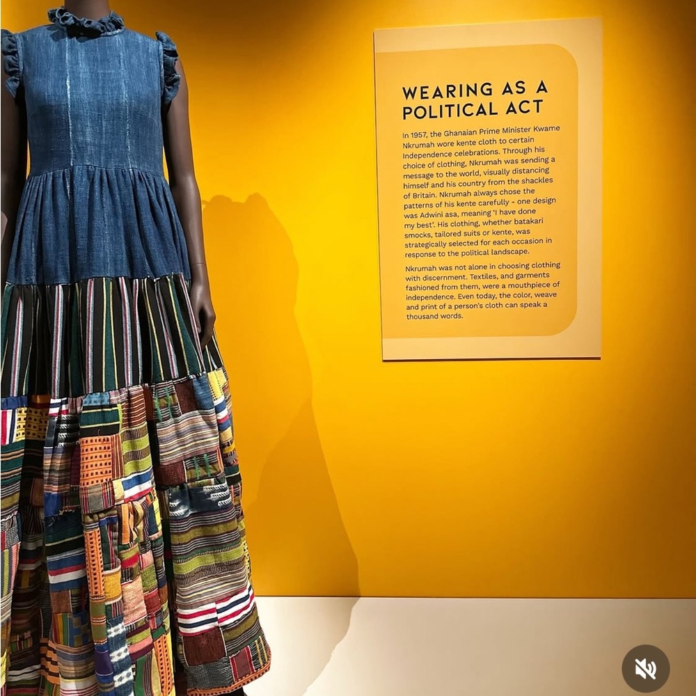 Elegant Multicolor Patchwork Dress, hand stiched Kente Cloth.